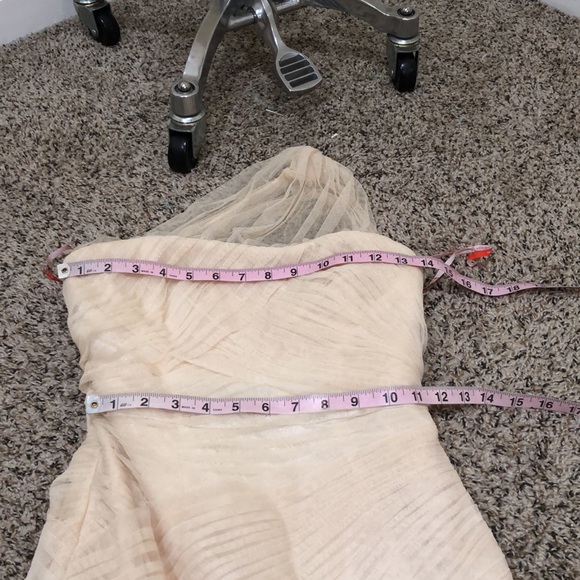 Monique Lhullier Wedding Dress Size 0P 0 Petite Cream Pleated Lace One Shoulder - Picture 11 of 13